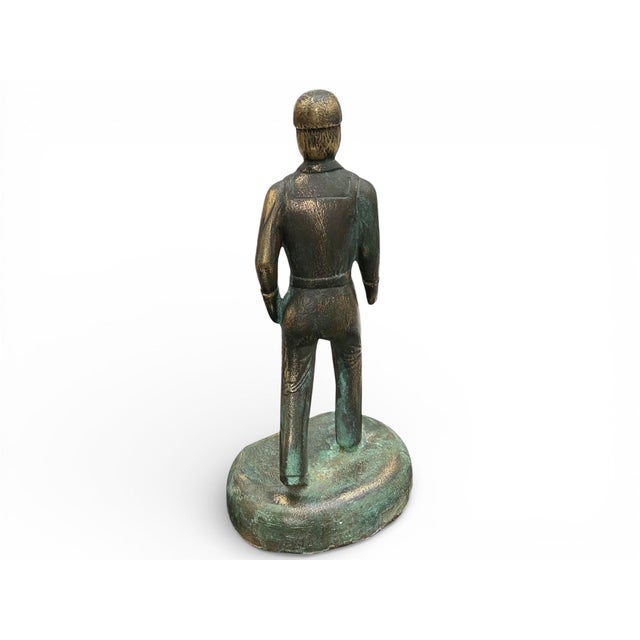 Mid-Century Bronze Industrial Worker Sculpture, 1960s For Sale - Image 4 of 14