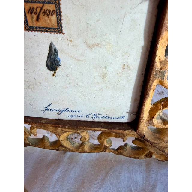 19th Century German Porcelain Plaque "Springtime" Framed For Sale - Image 9 of 13