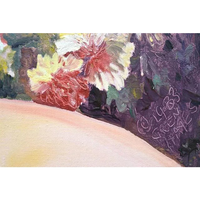 1980s "Nudes in Flowers of Michel" Figurative Oil Painting For Sale In Monterey, CA - Image 6 of 10