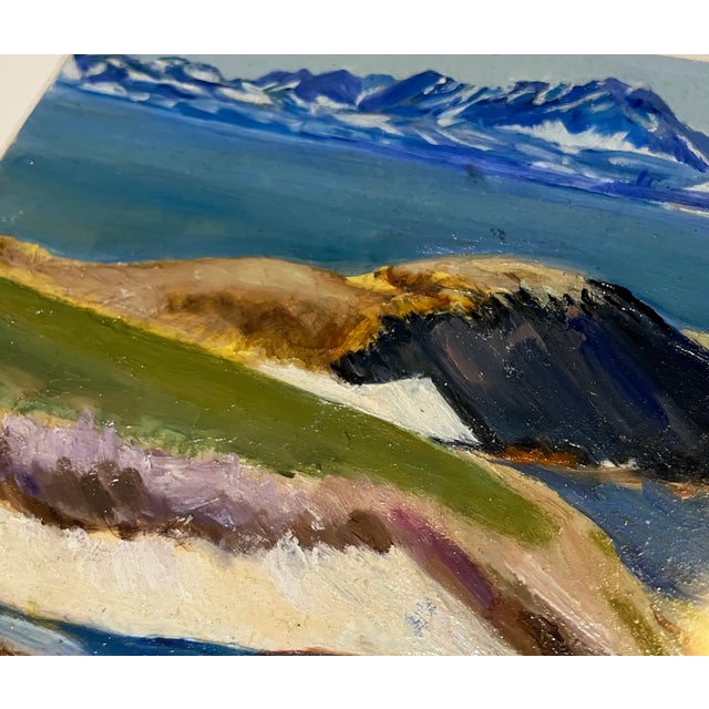 Vintage Landscape / Seascape Painting Oil on Board Framed For Sale In New York - Image 6 of 7