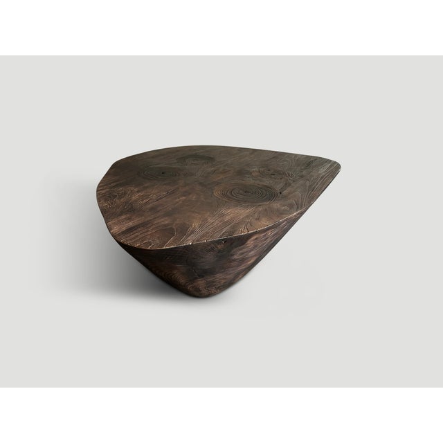 Andrianna Shamaris Single Charred Minimalist Teak Wood Coffee Table For Sale - Image 18 of 18