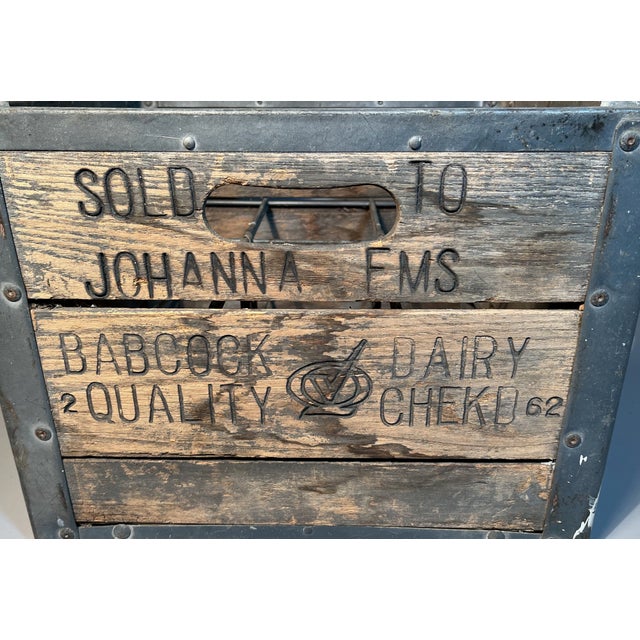 Dairy Farm Wood Milk Bottle Crate Babcock Dairy Johanna Farms 6 Wire