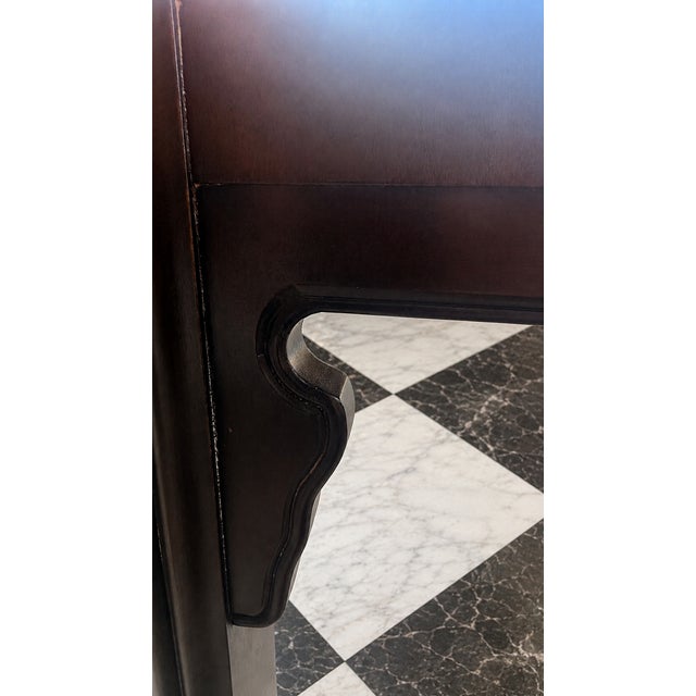 John Widdicomb Mahogany Chinoiserie Console Table For Sale - Image 9 of 10