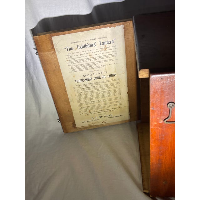 Antique 1800's c.t. Milligan Magic Lantern Projector & Wood Case Brass Lens For Sale - Image 13 of 18