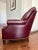 Burgundy Hancock & Moore Mid-Century Tufted Leather Club Chair – Burgundy Leather, Mahogany Legs, Brass Nailhead Trim For Sale - Image 8 of 10