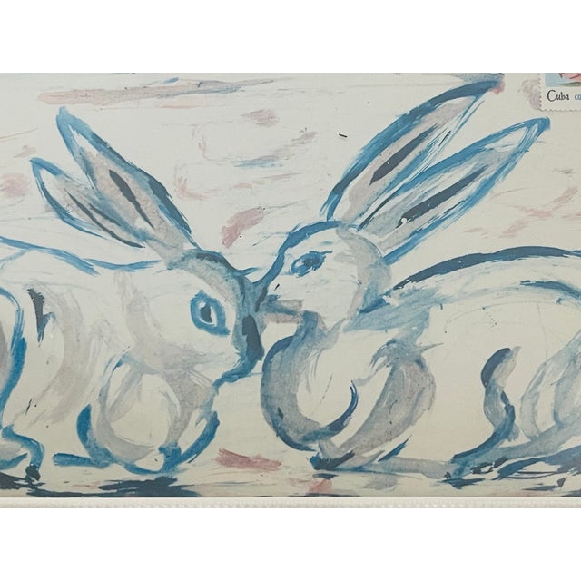 Romantic Rabbits Abstract Mixed Media Famed For Sale - Image 4 of 5