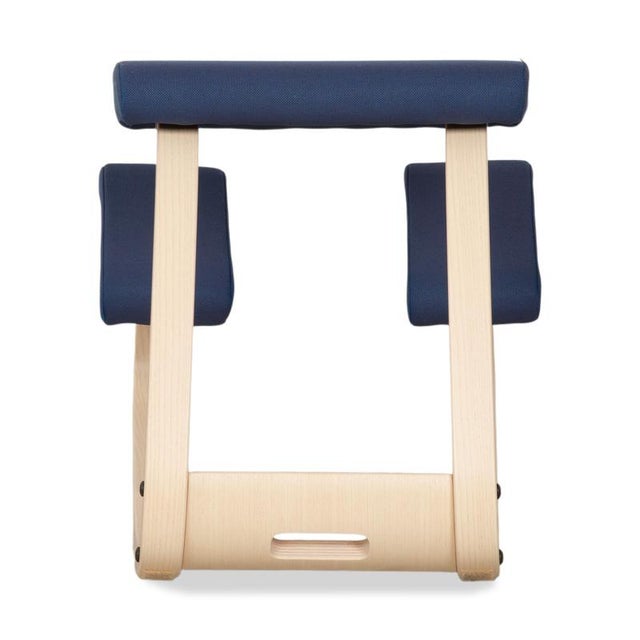Variable Kneeling Chair in Ash and Blue Fabric by Peter Opsvik For Sale - Image 10 of 12