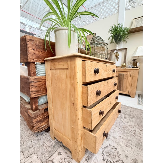 Antique Scrubbed Pine Chest of Drawers For Sale - Image 4 of 9