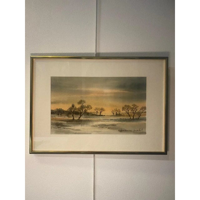 Watercolor on paper sold with frame total size with frame 30x42 cm jeannine wahl was born in geneva in 1930 into a family...