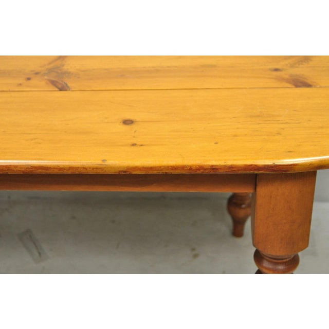 Vintage French Country Oval Pine Wood 78" Baluster Leg Farmhouse Dining Table For Sale - Image 14 of 18