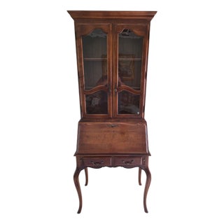 1990s Ethan Allen French Country Ladies Writing Secretary Desk Maple Drop Front For Sale