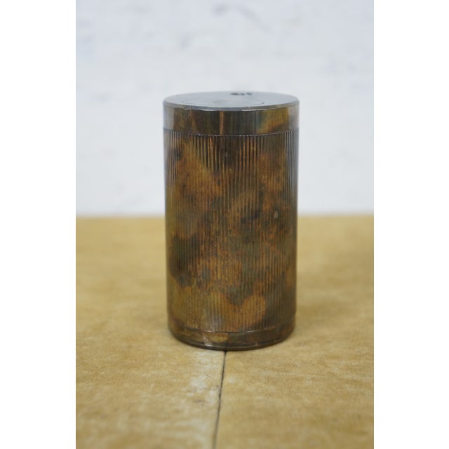 Late 20th Century Tiffany & Co Ribbed Round Cylindrical Silver Plate Table Lighter For Sale - Image 6 of 13