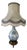Antique Table Lamp in High-Fire Blue Earthenware with Bronze Tripod Base, 1800s For Sale