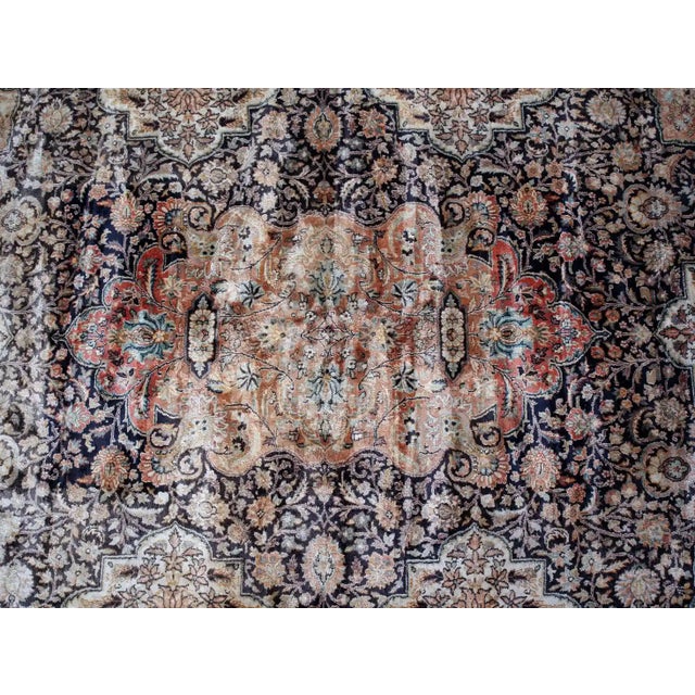 Silk Kashmiri Rug on Cotton Wrap For Sale - Image 3 of 11