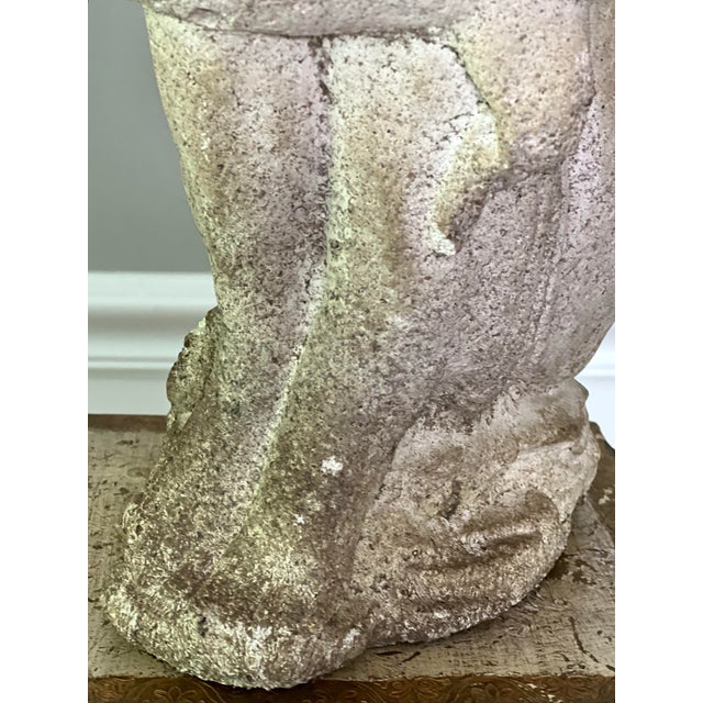 Antique Cement Garden Sculpture of a Woman in Thoughtful Pose For Sale - Image 10 of 12