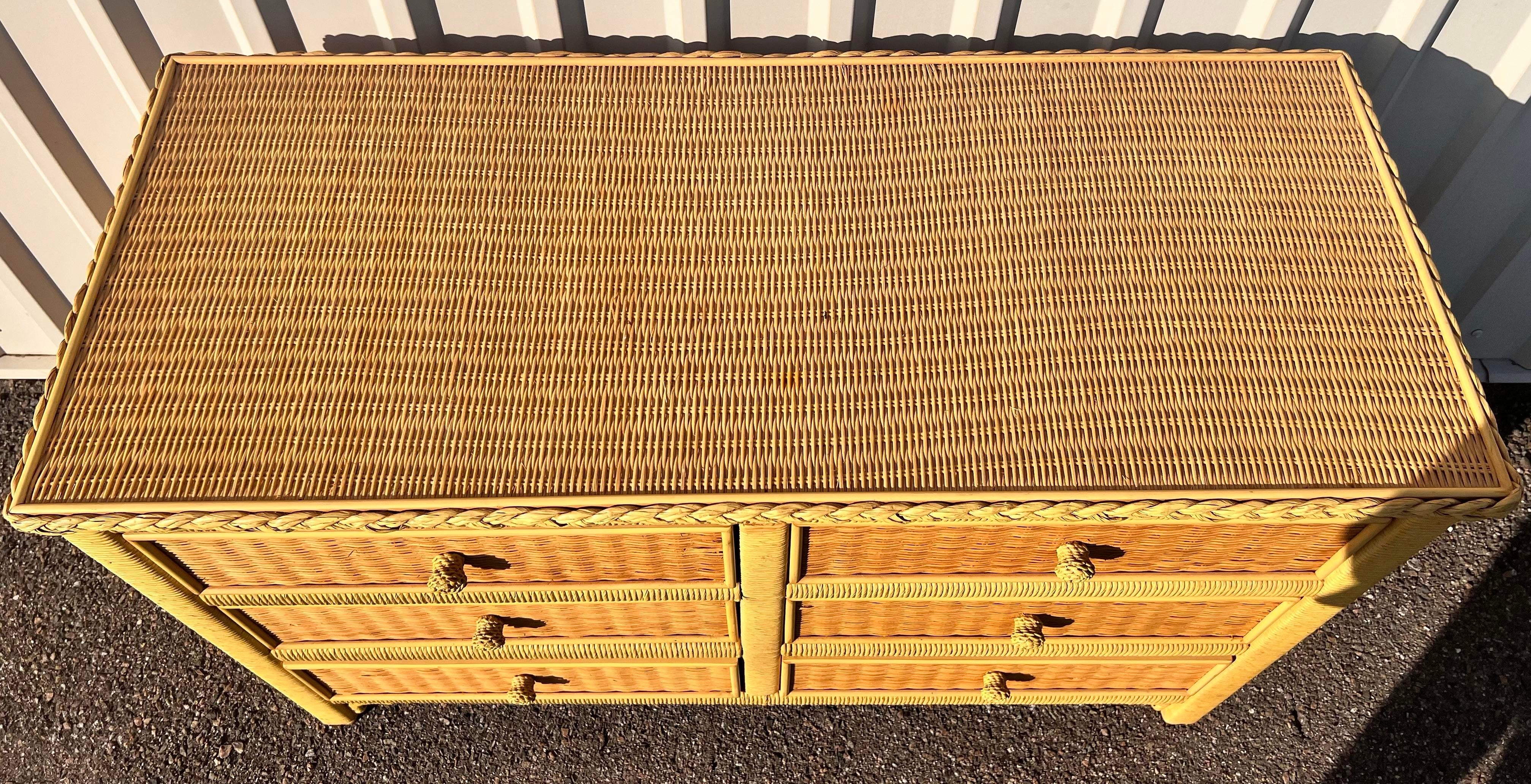 Henry Link for Lexington 6 Drawer Dresser in Natural Wicker With