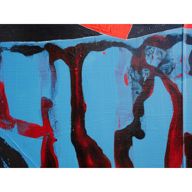 Paul Reeves "Neanderthal" Contemporary Blue and Red Geometric Abstract Painting, 2023 For Sale - Image 11 of 12