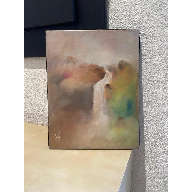 Gilbert Pauli, Pastel Waterfall, Oil on Canvas, 1991 For Sale - Image 7 of 8