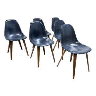 Case Study Furniture Shell Spyder Base Side Chairs, Set of Six For Sale