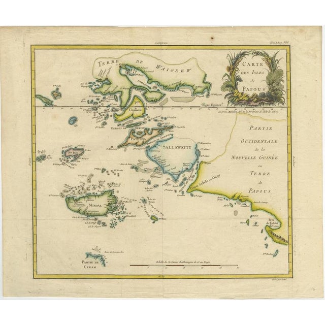 Antique Map of Raja Ampat, New Guinea, Bellin, and Papuan Islands, 1749 For Sale - Image 10 of 10