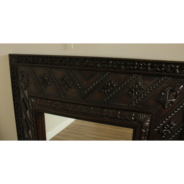 Wood Henredon Ralph Lauren Large Carved Wood Frame Mirror For Sale - Image 7 of 13