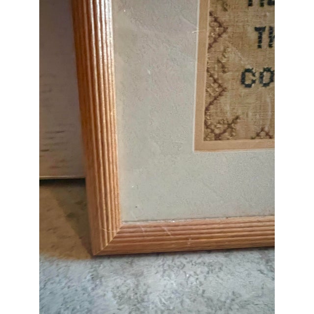 Mid 20th Century Vintage Welcome Home Needlepoint, Framed For Sale - Image 5 of 6