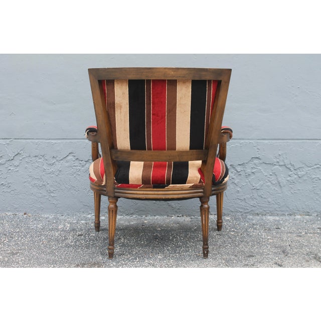 Tan Vintage Modern Upholstered Occasional Armchair For Sale - Image 8 of 9