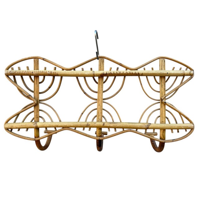 Rattan Coat Rack in the style of Olaf Von Bohr, Italy, 1960s For Sale - Image 4 of 9