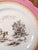 Ceramic 19th Century Pair of Pink and Gold Decorative Wall Plates With Grisaille Scenes For Sale - Image 7 of 12