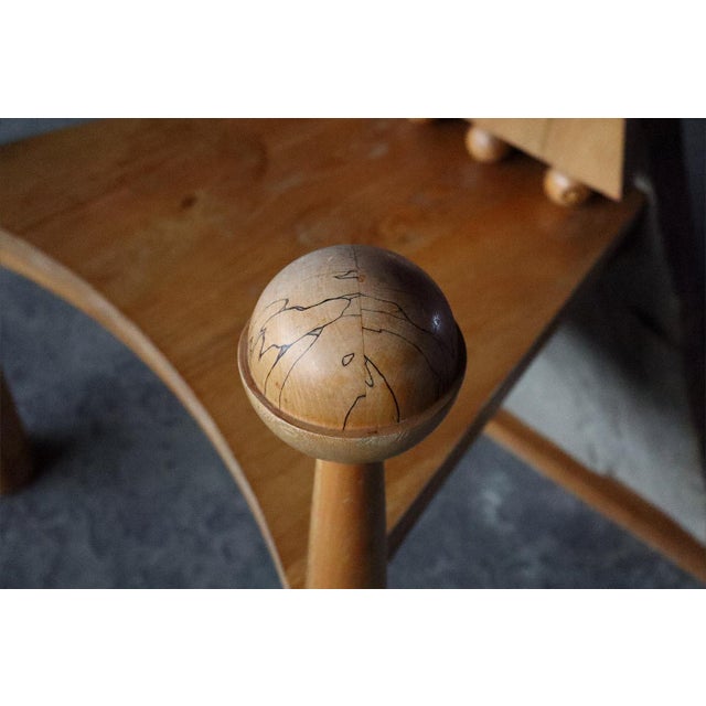 Modernist Wood and Stone Armchair, France, 1970s For Sale - Image 3 of 10