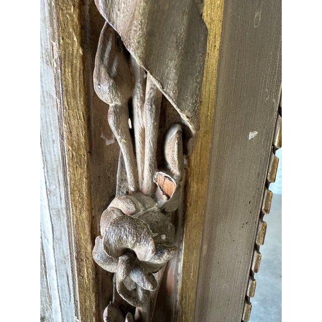 Wood Antique Mirror in Beech Frame, 1800s For Sale - Image 7 of 12