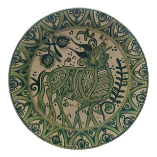 Wall Ceramic Plate in Gothic Style from Paterna Maiolica d'Art, 1970s For Sale