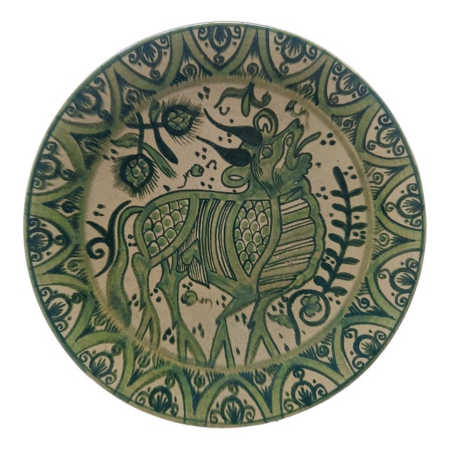 Wall Ceramic Plate in Gothic Style from Paterna Maiolica d'Art, 1970s For Sale