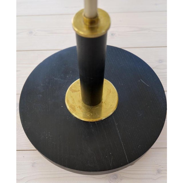 Art Deco Floor Lamp in Brass with Blackened Wood, Sweden, 1940s For Sale - Image 9 of 11