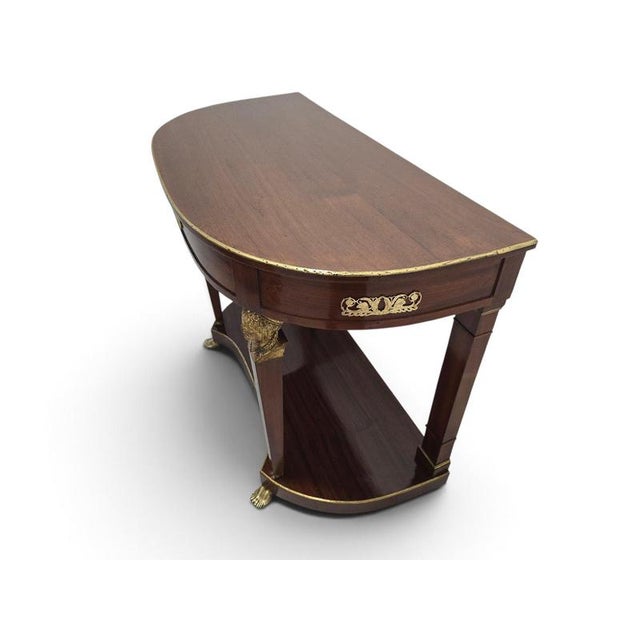 French Empire Demi-Lune Console Table with Gilt Bronze and Gilt Caryatids, 1810s For Sale - Image 13 of 17