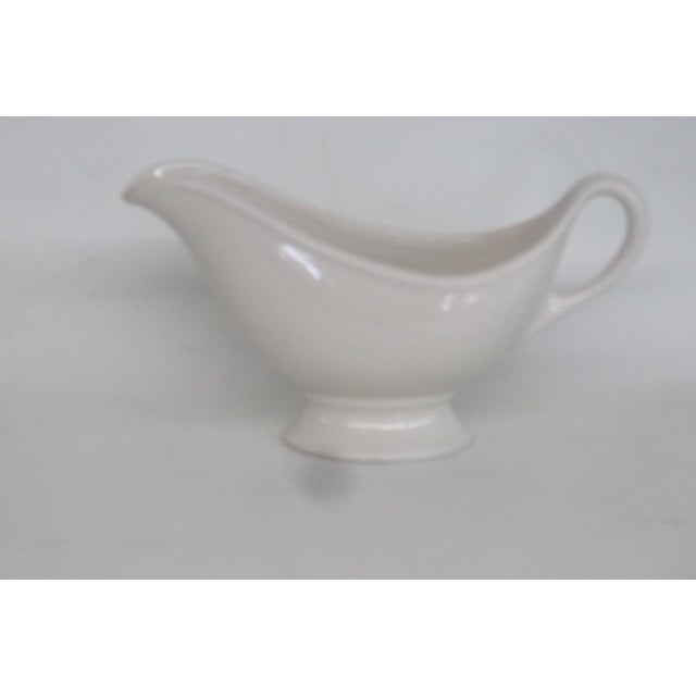 Mid 20th Century Hall Ceramic Gravy Boat Mid Century Modern Cream Color Dish Made in Usa For Sale - Image 13 of 14