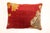 Large Red Oushak Rug Pillow For Sale - Image 4 of 5