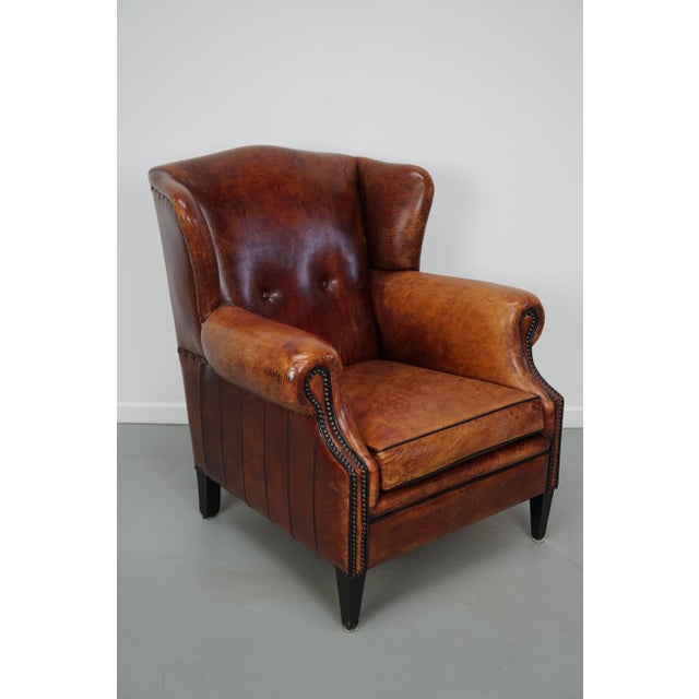 Vintage Dutch Club Chair in Cognac Leather, 1970s For Sale - Image 13 of 18