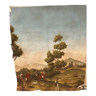 Hand Painted Gracie Panels Depicting the Start of the Hunt For Sale