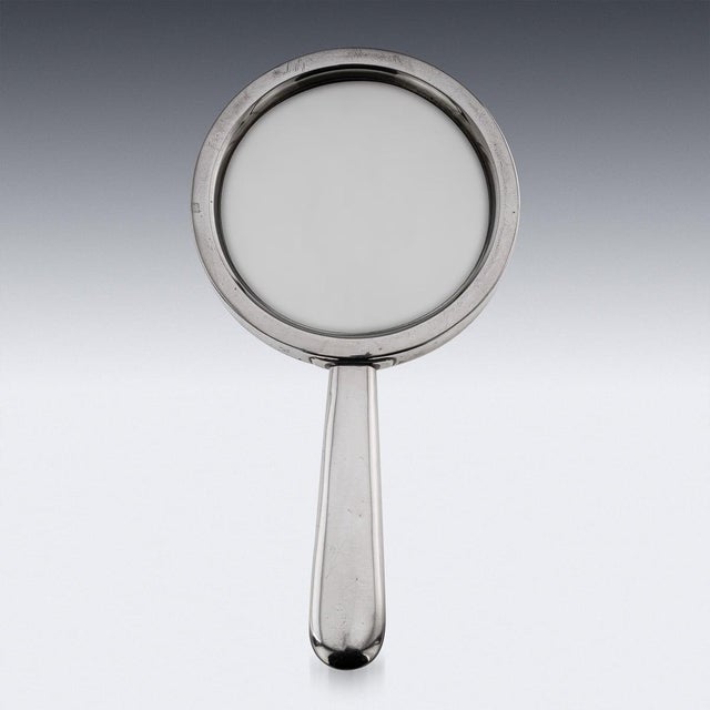 1910s Antique English Silver Magnifying Glass, 1916 For Sale - Image 5 of 9