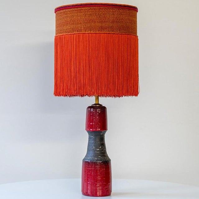 Red Black Ceramic Table Lamp by R. Houben, 1970 For Sale - Image 10 of 10