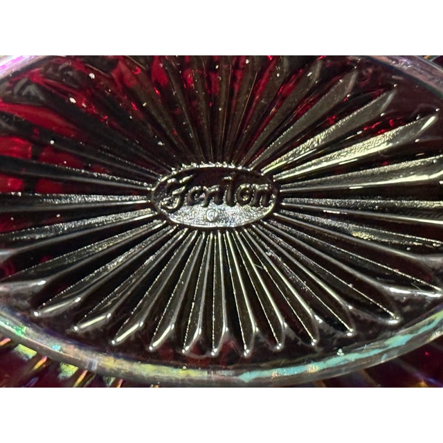 1990s Handmade Fenton Plum Opalescent Art Glass Basket With Iridescent Finish For Sale - Image 10 of 13