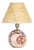 Giorgio Marble Mini Lamp, Natural Brass with Rattan Shade For Sale