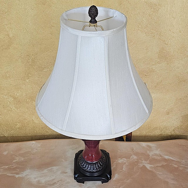 Vintage Bombay Company Oxblood Urn Table Lamp For Sale - Image 4 of 18