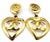 Chanel 1990s A Pair Chanel Vintage Gold Plated Spiral CC Heart Dangle Large Clip on Earrings For Sale - Image 4 of 5