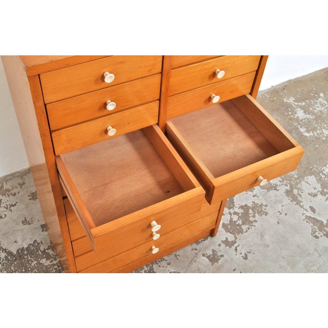 Vintage School Chest of Drawers in Beech, 1950s For Sale - Image 9 of 10