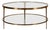 Matthew Izzo Home Stacey Round Antique Brass and Glass Two Tier Top Coffee Table For Sale
