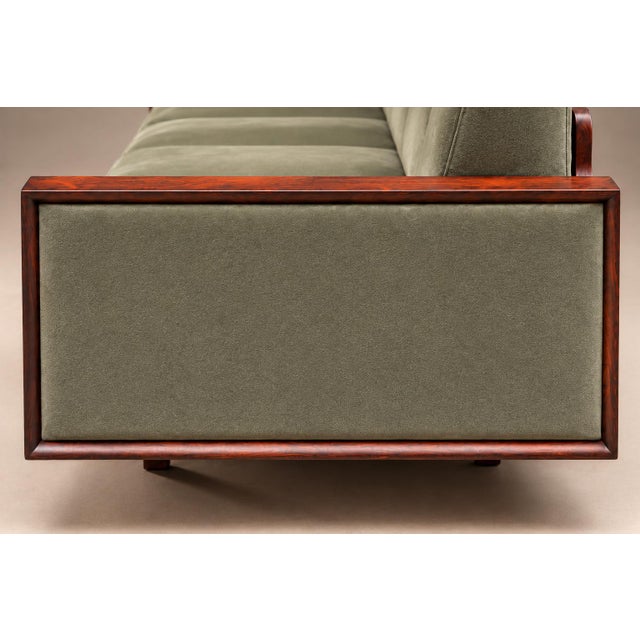 Brazilian Modern Rosewood Sofa in Celadon Mohair by Celina, Brazil, 1960s For Sale - Image 13 of 18