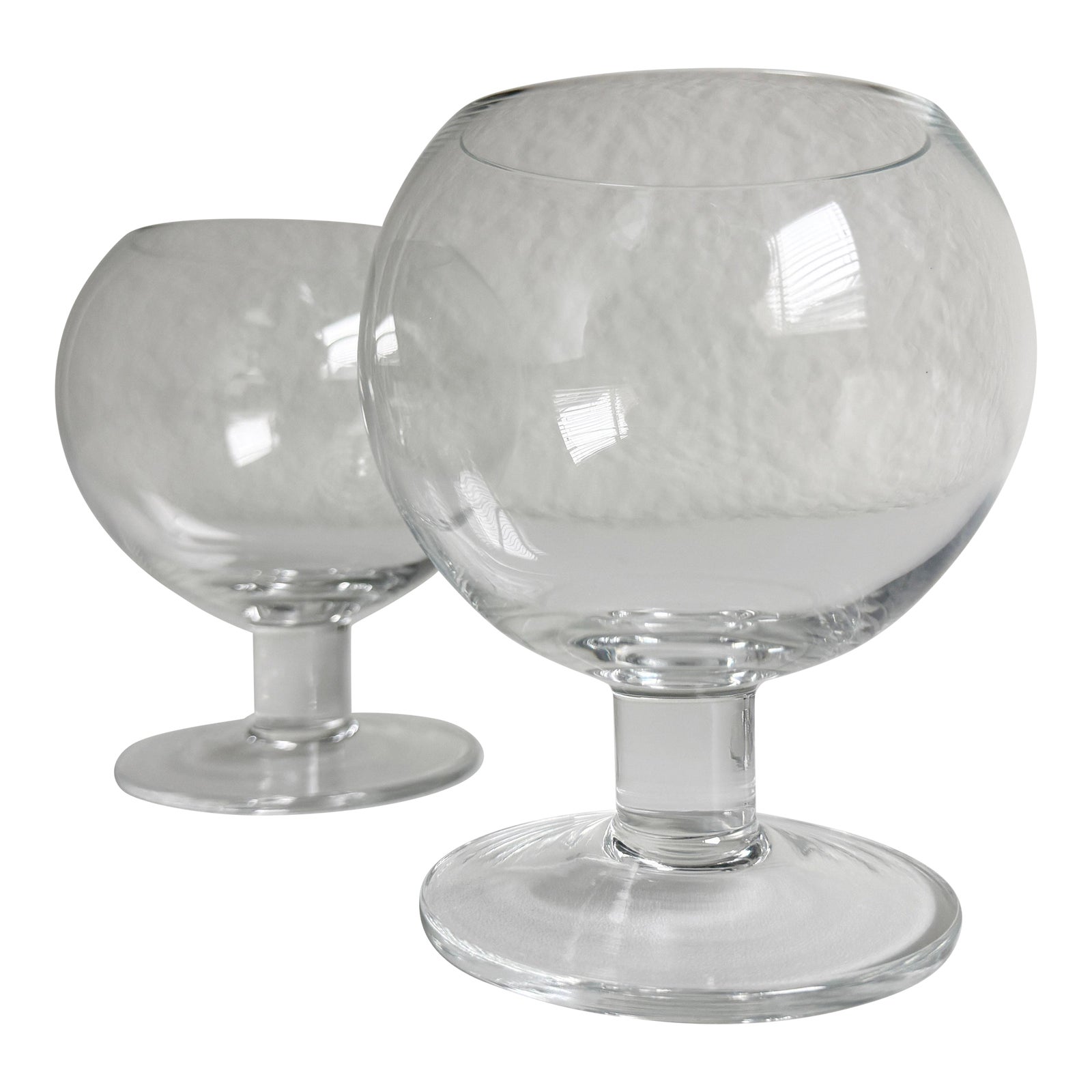 Vintage Scandinavian Style Glass Snifters - A Pair | Chairish