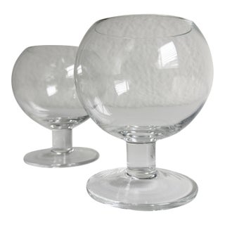 Vintage Scandinavian Style Glass Snifters - A Pair For Sale
